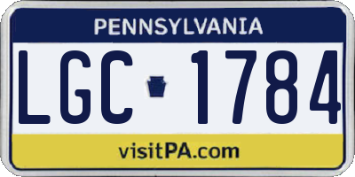PA license plate LGC1784