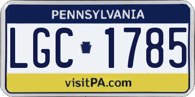 PA license plate LGC1785