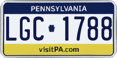 PA license plate LGC1788