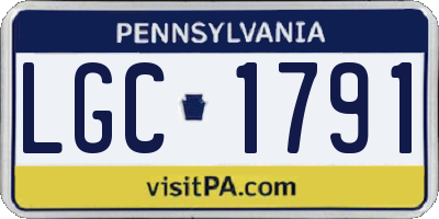 PA license plate LGC1791