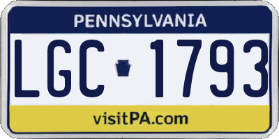 PA license plate LGC1793