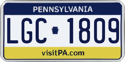 PA license plate LGC1809