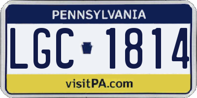 PA license plate LGC1814