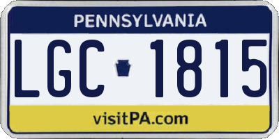 PA license plate LGC1815