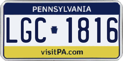 PA license plate LGC1816