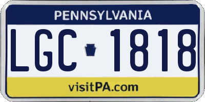 PA license plate LGC1818
