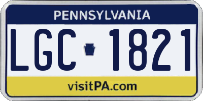 PA license plate LGC1821