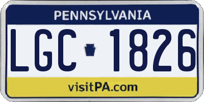 PA license plate LGC1826