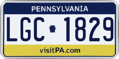 PA license plate LGC1829