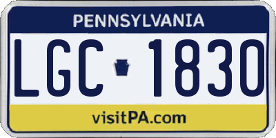PA license plate LGC1830