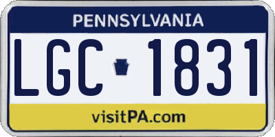 PA license plate LGC1831