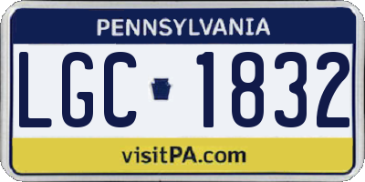 PA license plate LGC1832