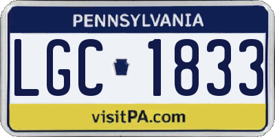 PA license plate LGC1833