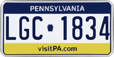 PA license plate LGC1834