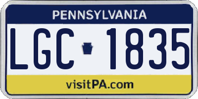 PA license plate LGC1835