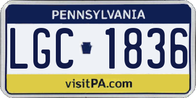 PA license plate LGC1836