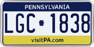 PA license plate LGC1838