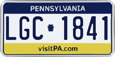 PA license plate LGC1841
