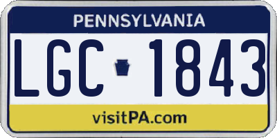 PA license plate LGC1843
