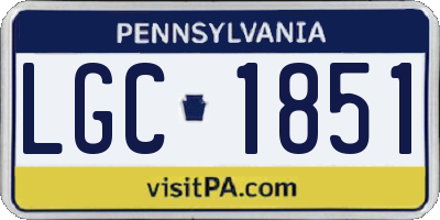 PA license plate LGC1851