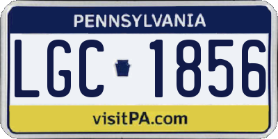 PA license plate LGC1856