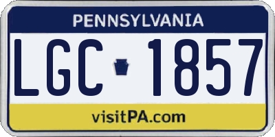 PA license plate LGC1857
