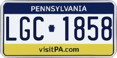 PA license plate LGC1858