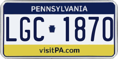 PA license plate LGC1870