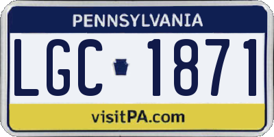 PA license plate LGC1871
