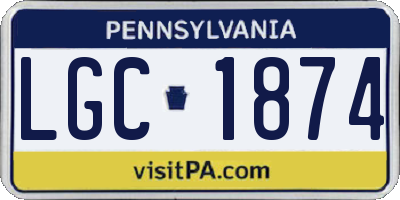 PA license plate LGC1874
