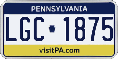 PA license plate LGC1875