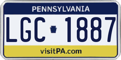 PA license plate LGC1887