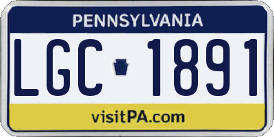 PA license plate LGC1891