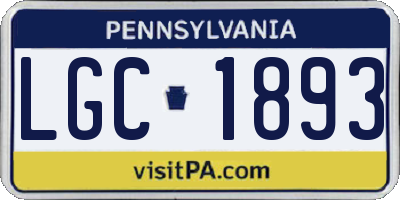 PA license plate LGC1893