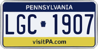 PA license plate LGC1907