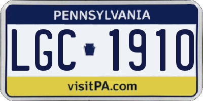 PA license plate LGC1910