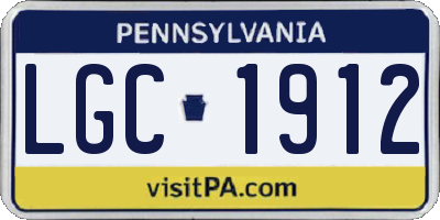 PA license plate LGC1912