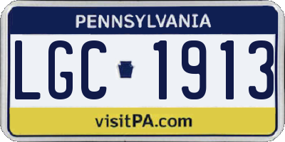 PA license plate LGC1913