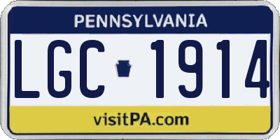 PA license plate LGC1914