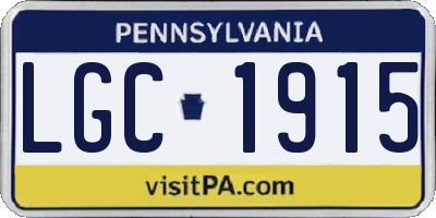 PA license plate LGC1915