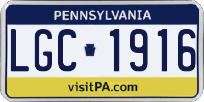 PA license plate LGC1916