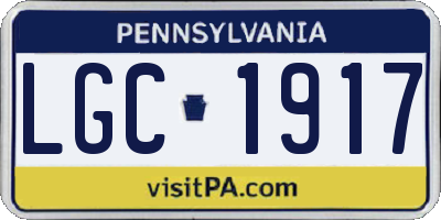 PA license plate LGC1917