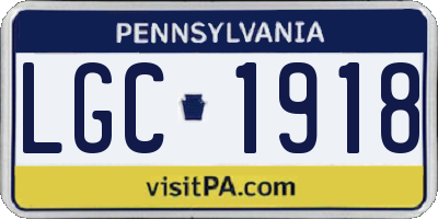 PA license plate LGC1918