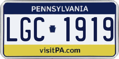 PA license plate LGC1919
