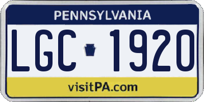 PA license plate LGC1920