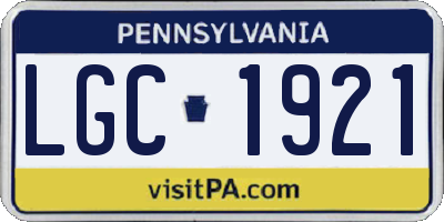 PA license plate LGC1921