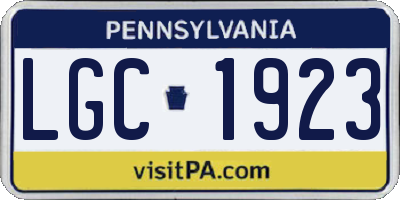 PA license plate LGC1923