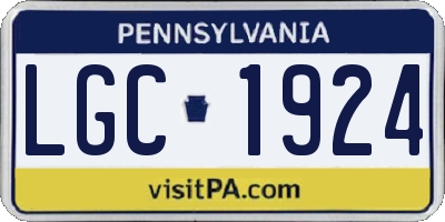 PA license plate LGC1924