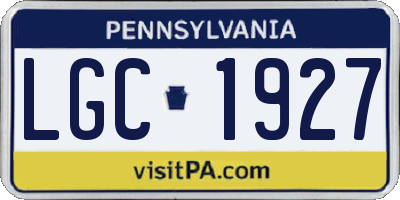 PA license plate LGC1927