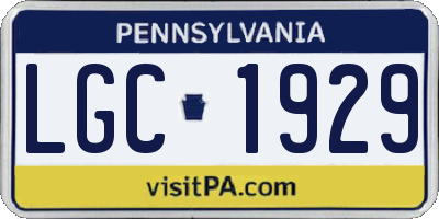 PA license plate LGC1929